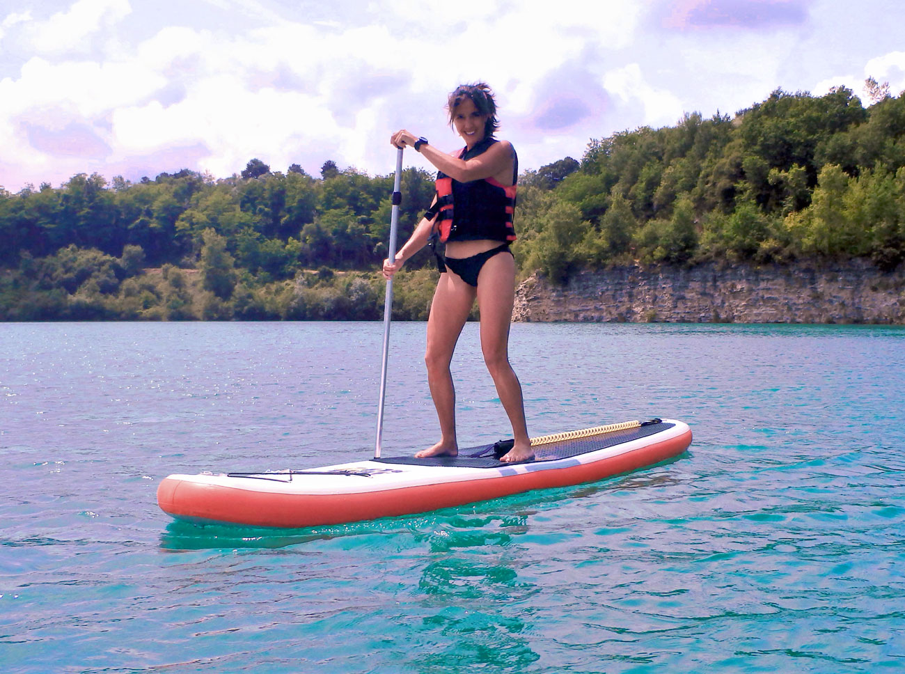 Sortie Paddle Stand Up sur le magnifique lac de Guiche à la Base de Pop